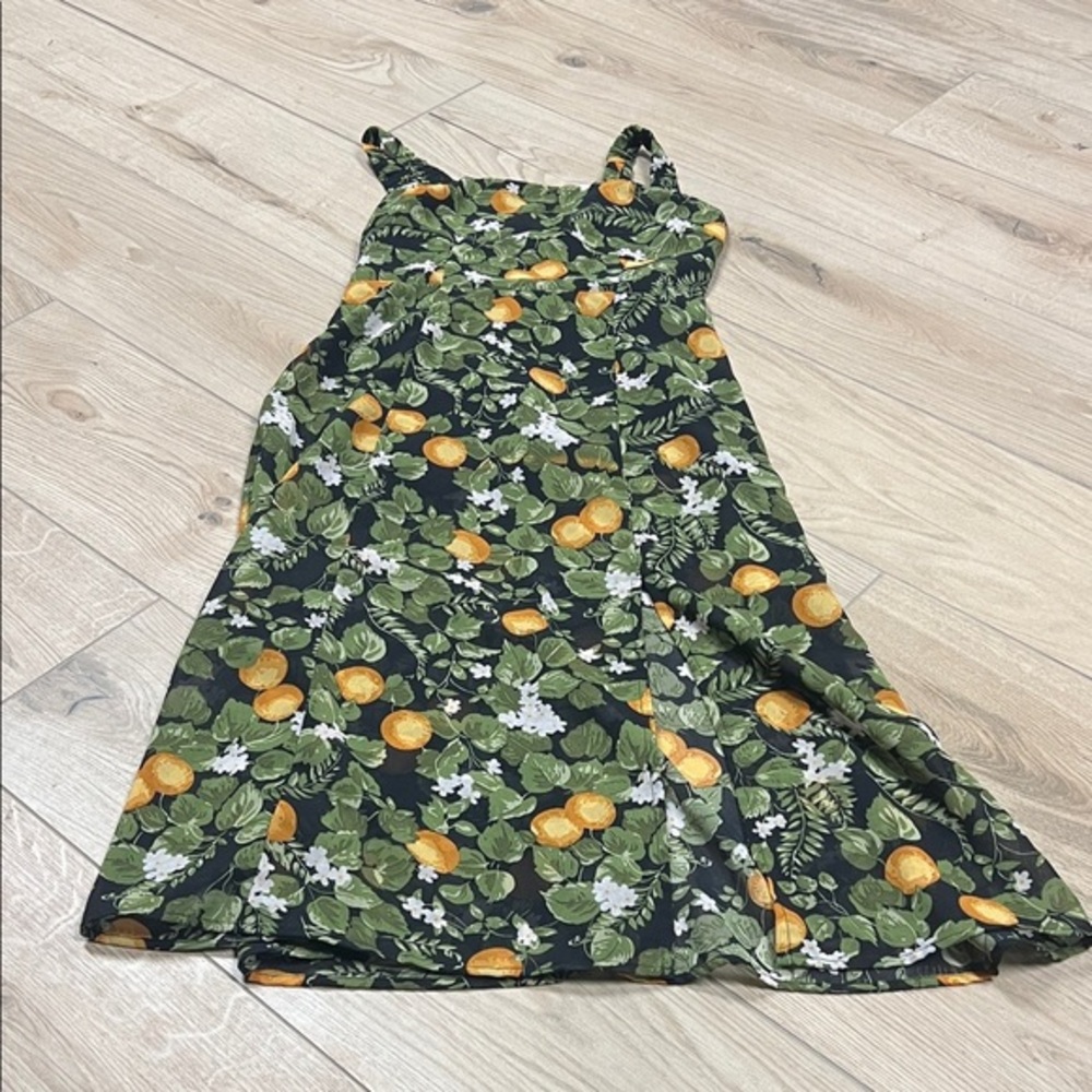 Commense Black and Green Midi Dress